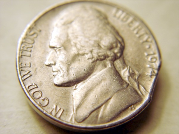 1974-P-Jefferson-Nickel,-Clipped-Planchet?